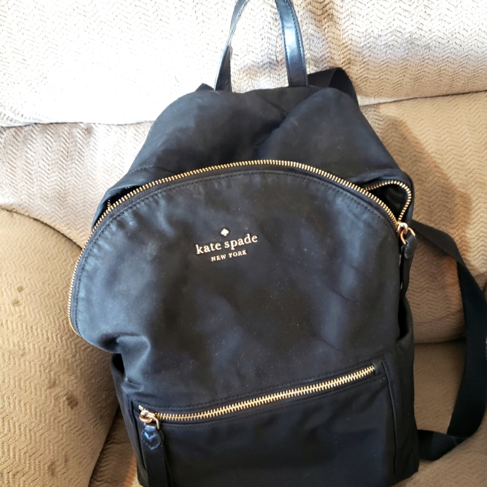 Ladies black Kate spade backpack purse